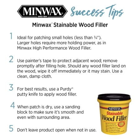 1 oz Minwax 42851 Natural Stainable Wood Filler Interior/Exterior Wood Filler - Image 7