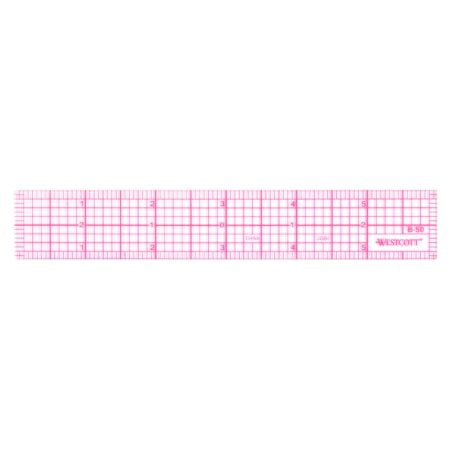Westcott 8ths 6-Inch Beveled Transparent Ruler (B-50), Clear