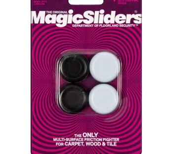 MAGIC SLIDERS L P 4273 1-1/4″ RND Slider, White & Black, 4 Pack