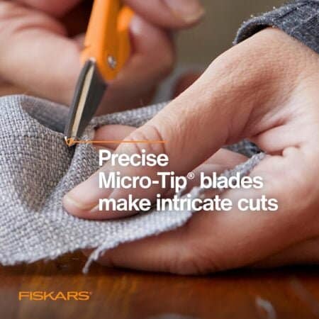 Fiskars SoftGrip Micro-Tip Scissors - Fabric Scissors for Sewing, Arts, and Crafts - 5" St - Image 7