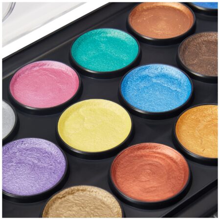 Yasutomo Paints NPWC21 Pearlescent Watercolor Set, 21-Colors, 1 Count (Pack of 1), Multico - Image 3