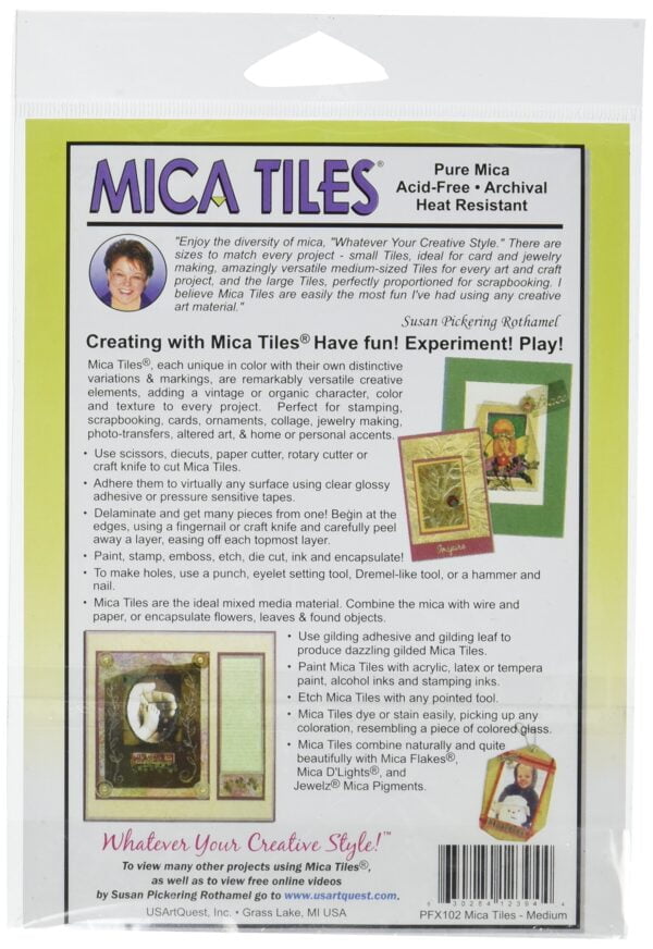 US Artquest Mica Tile Medium Pieces 1-Ounce, Approx 5-Inch by 6-Inch - Image 2
