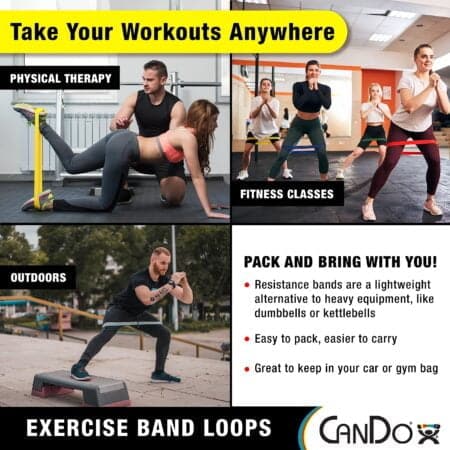 CanDo Resistance Exercise Band Loop, Silver XX-Heavy 15 inch, for Workouts, Exercise, Yoga - Image 4