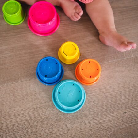 The First Years Stack & Count Stacking Cups - Colorful Baby Stacking Water Toys Set - Stac - Image 2