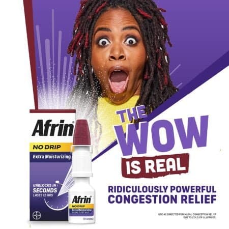 Afrin No Drip Extra Moisturizing 12 Hour Nasal Congestion Relief Pump Mist, Sinus Spray De - Image 3