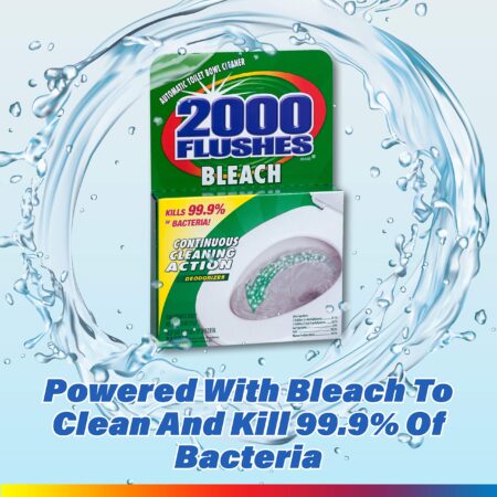 2000 Flushes Blue Plus Bleach Automatic Toilet Bowl Cleaner, 1.25 OZ - Image 3