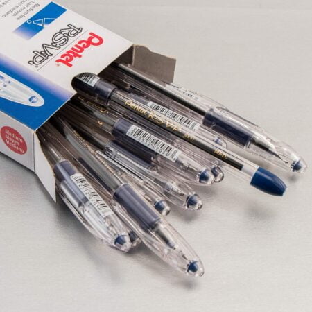 Pentel BK91C R.S.V.P. Stick Ballpoint Pen, 1mm, Trans Barrel, Blue Ink (Pack of 12) - Image 2