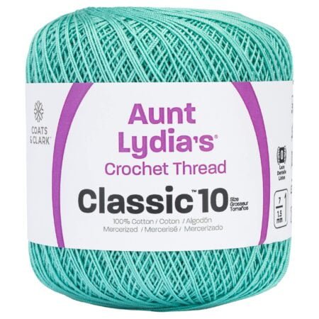 Aunt Lydia Classic Crochet Thread, 10, Aqua, 1050 Foot