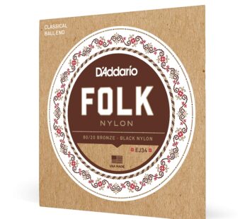 D’Addario Guitar Strings – Folk Nylon Guitar Strings – EJ34 Classical Guitar Strings – Nyl
