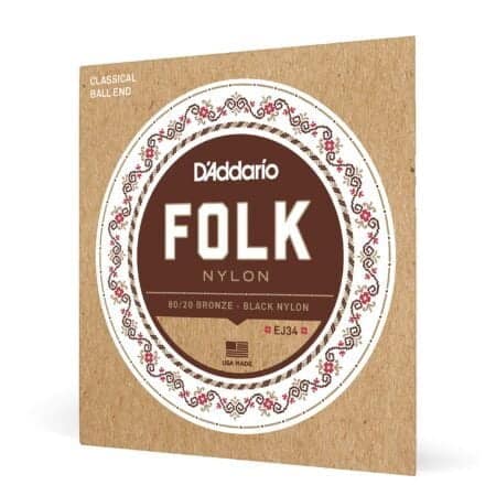 D'Addario Guitar Strings - Folk Nylon Guitar Strings - EJ34 Classical Guitar Strings - Nyl