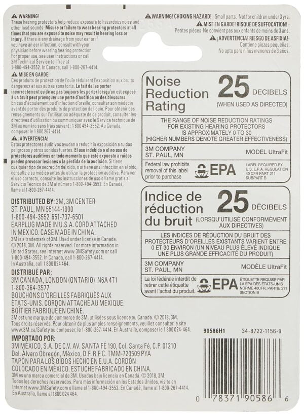3M Safety Corded Reusable Earplugs, 90586-00000T - Image 2