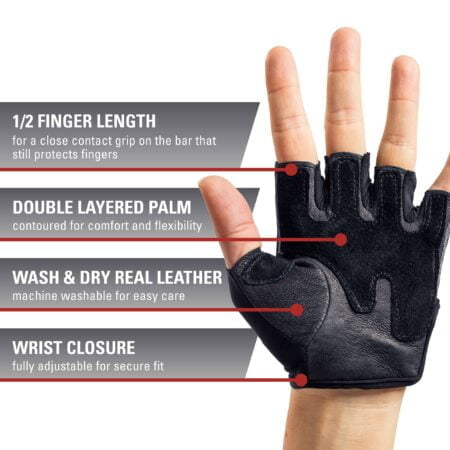 Harbinger Women's Pro Gloves with Vented Cushioned Leather Palm for Weightlifting, Trainin - Image 3