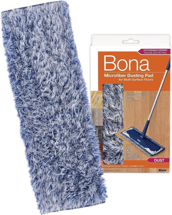 Bona Microfiber Dusting Pad for Multi-Surface Floors - Fits all Bona Mops - Attracts and P