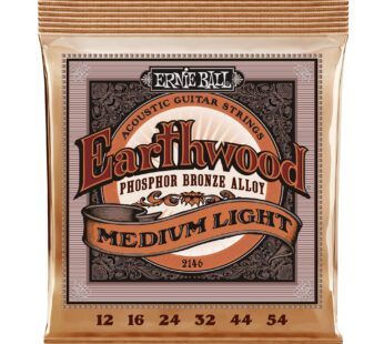 Ernie Ball Earthwood Medium Light Phosphor Bronze Acoustic Guitar Strings, 12-54 Gauge (P0