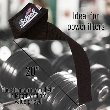 Schiek Sports Model 1000-BLS2 Extra-Wide 20" Basic Lifting Straps - Black - Image 5
