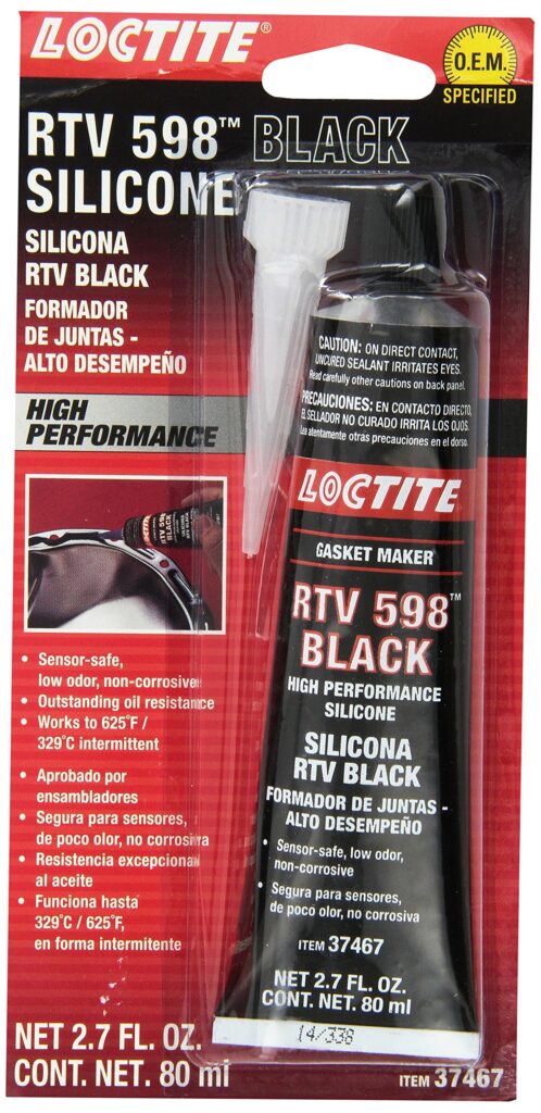LOCTITE Black RTV 598 High Performance Silicone Gasket Maker: Sensor-Safe, Non-Corrosive,