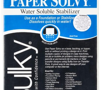 Sulky 409-02 Paper Solvy Water Soluble Fabric Stabilizer, 8-1/2 by 11-Inch, 12 Per Package