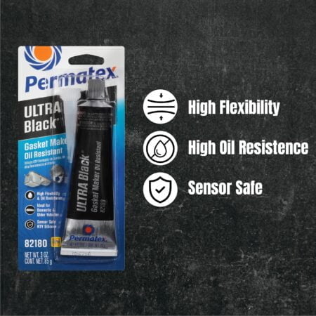 Permatex 82180 Ultra Black Maximum Oil Resistance RTV Silicone Gasket Maker, Sensor Safe A - Image 2