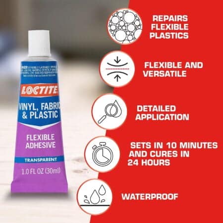 Loctite Loctite-1360694 Vinyl Fabric & Plastic Repair Flexible Adhesive, 1 oz, 1 Squeeze T - Image 2