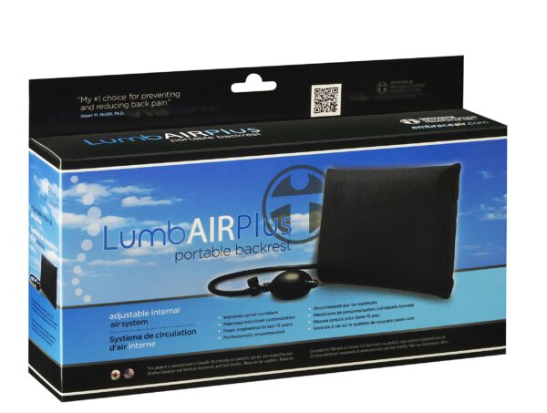Innotech LumbAIRPlus Portable Backrest Inflatable Lumbar Support Cushion with Adjustable I