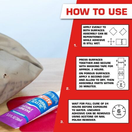 Loctite Loctite-1360694 Vinyl Fabric & Plastic Repair Flexible Adhesive, 1 oz, 1 Squeeze T - Image 3