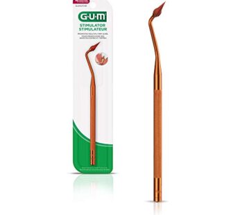 GUM Stimulator Permanent Handle with Rubber Tip, Precision Control, Massages Gums