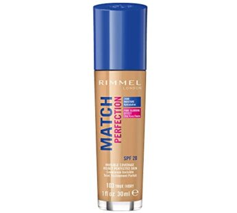 Rimmel London Match Perfection Foundation Spf20 103 True Ivory 30ml