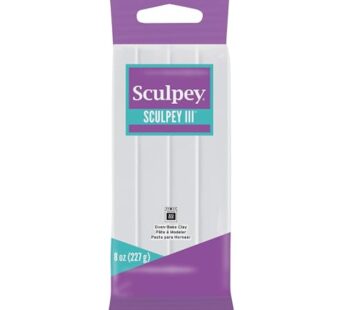 Sculpey III Polymer Oven-Bake Clay, White, Non Toxic, 8 oz. bar, great for modeling, sculp