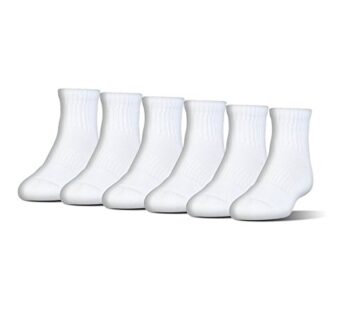 Under Armour Unisex-Adult Cotton Quarter Socks, Multipairs, White/Gray (6-Pairs), Medium