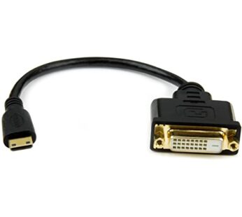 StarTech.com 8in Mini HDMI to DVI-D Adapter M/F – 8 inch Mini HDMI to DVI Cable – Connect