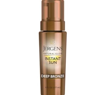 Jergens Natural Glow Instant Sun Body Mousse, Self Tanner for Deep Bronze Tan, Sunless Tan