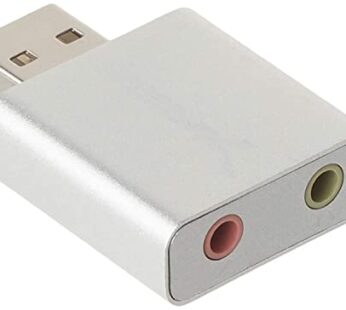 SABRENT Aluminum USB External Stereo Sound Adapter for Windows and Mac. Plug and Play No D