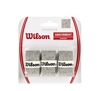 WILSON Advantage Tennis Racquet Over Grip (Pack of 3), Grey