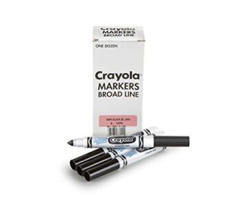 Crayola Washable Markers – Black (12ct), Kids Broad Line Markers, Bulk Markers for Classro