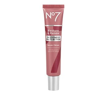 No7 Restore & Renew Multi-Action Face & Neck Serum – Anti Aging Serum for Deep Wrinkle Rep