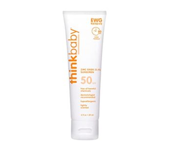 Thinkbaby SPF 50+ Baby Mineral Sunscreen   Safe, Natural Sunblock for Babies – Water Resis