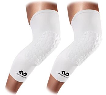 McDavid Hex Knee Compression Sleeves, Pull-On Padded Protection, Moisture Wicking (1 Pair)