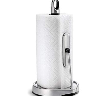 simplehuman Tension Arm Standing Paper Towel Holder, Brushed Stainless Steel