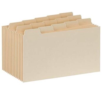 Oxford Index Card Guides with Blank Tabs, 3 x 5 Inches, 1/5 Cut Tabs, Manila, 100 per Box