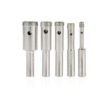 NEIKO 00823A Diamond Hole Saw, 5 Pc Diamond Drill Bit Set, 5/32 1/2-Inch Hollow Core, 1/4-