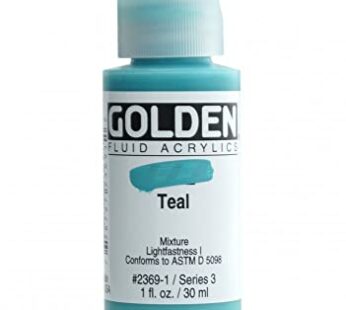 Golden 014000-23691 Fluid Acrylic Paint 1 Ounce-Teal