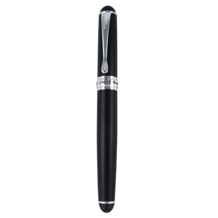 Jinhao Fountain Pen Silver Trim Medium Nib X750 With Gift Case (Frosted Black) - Image 2