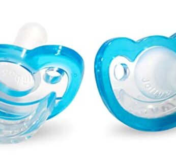 RaZbaby JollyPop Baby Pacifier Newborn, 0-3m, Blue, Double Pack