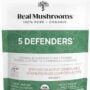 Real Mushrooms 5 Defenders Powder - Organic Mushroom Extract w/ Chaga, Shiitake, Maitake,