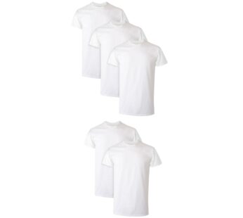 Hanes Men Hanes Men’s White Performance Moisture-Wicking Crewneck Undershirt Tees, 5-Pack