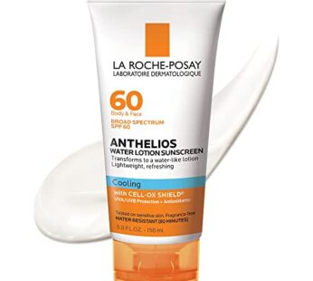 La Roche-Posay Anthelios Cooling Water Sunscreen Lotion | Water Based Sunscreen for Face &