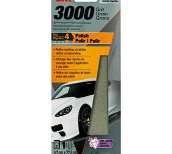 3M Performance 3000 Grit Sandpaper, 3-2/3 in x 9 in, Polish Clear Coat and Paint, Restore