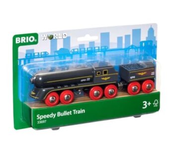 BRIO World 33697 – Speedy Bullet Train – 2 Piece Wooden Toy Train Set for Kids Age 3 and U