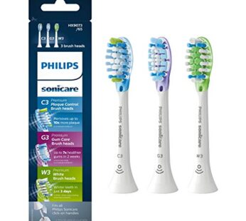 Philips Sonicare Genuine Replacement Toothbrush Heads Variety Pack, C3 Premium Plaque Cont