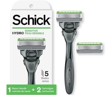 Schick Hydro 5 Sense Sensitive Skin Razor with Shock Absorb Technology for Men, 1 Handle w